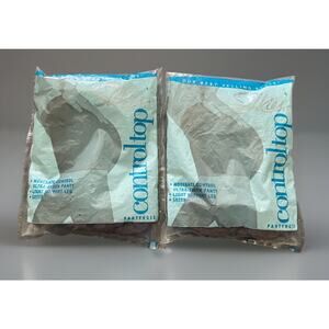 Vintage Silkies Control Top Pantyhose 070202 Medium Beige Honey Two Packs NOS